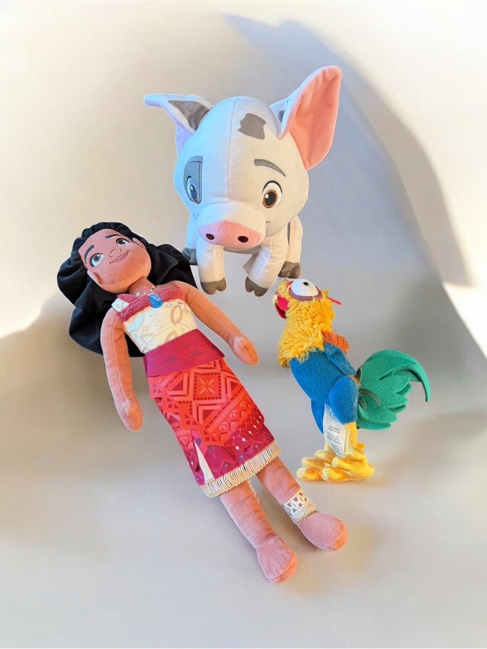 Disney’s Moana Plush Lot of 3 - Moana 18”, Hei Hei 11” And Pua 9”